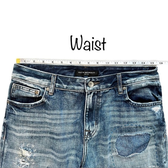 Cult of Individuality Distress Grunge Alter Ego High Rise Boyfriend Jean Size 26 - Picture 13 of 17